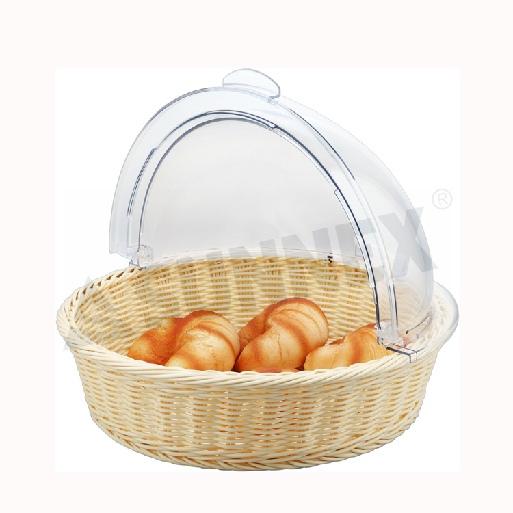 In Top Cover Roll PP Rattan Basket