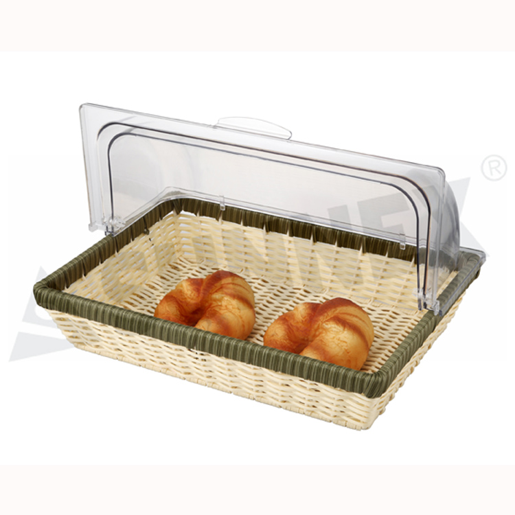 Cum viridis Edge rectangulum P Rattan Basket